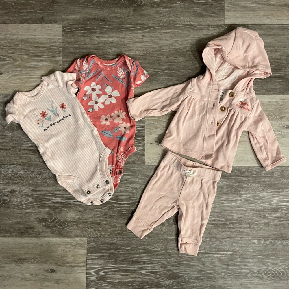 Carters NB newborn baby girl bundle